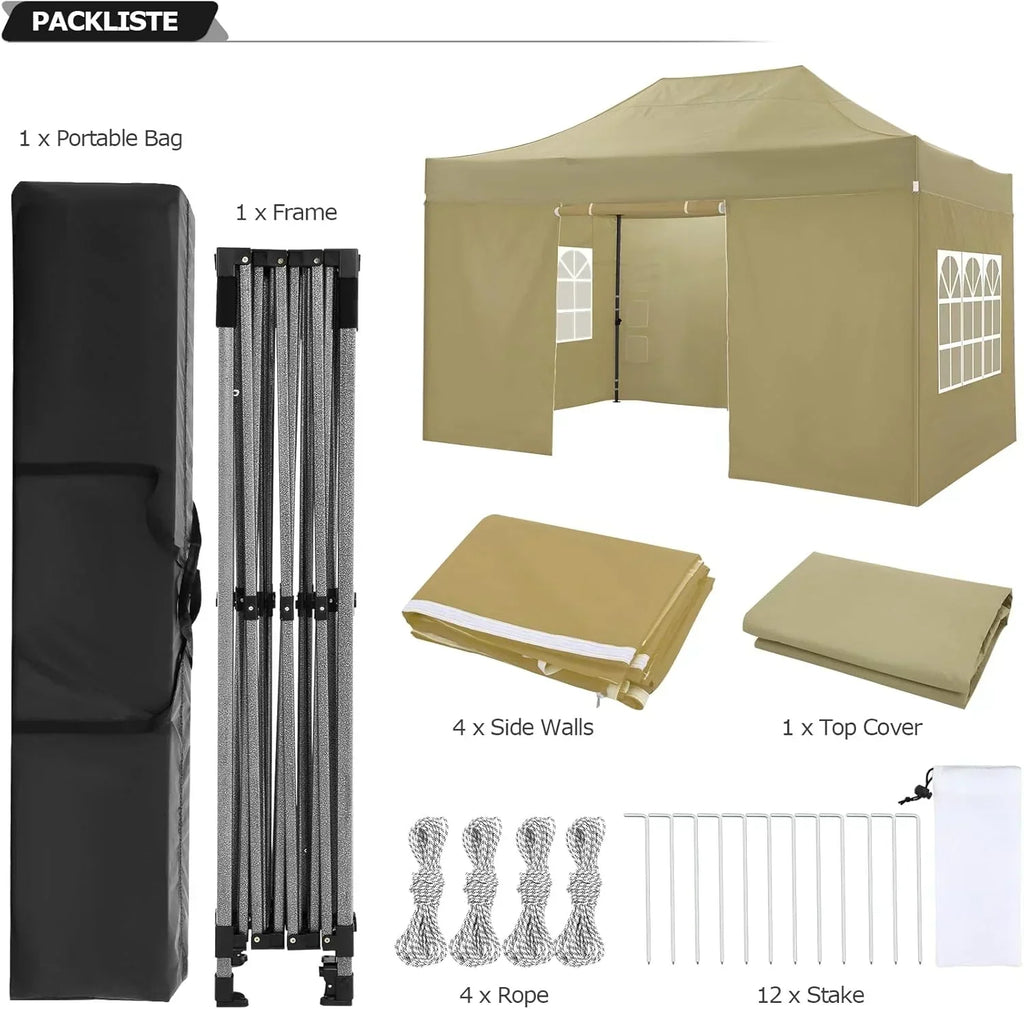 COBIZI 10x20 Heavy Duty Pop up Canopy Tent 6 sidewalls Commercial Canopy Wedding Party Tents wourant