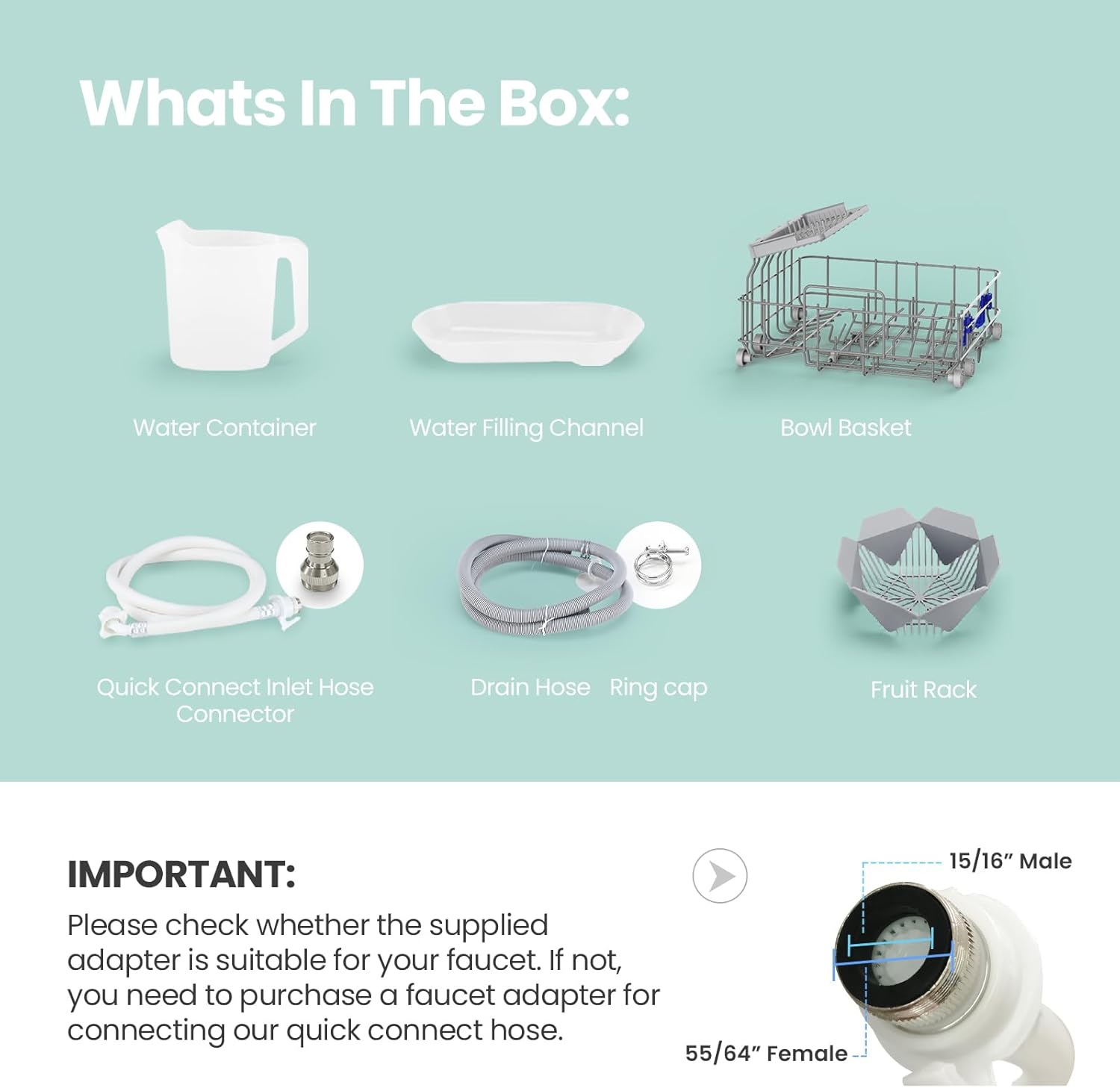 COMFEE' Portable Mini Dishwasher Countertop with 5L Built-in Water Tank wourant