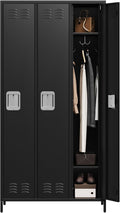 GAOMON Locker for Employees, 6 Doors Locker Cabinet with Hooks, Storage Locker for Home, Office, Gym, School, Assembly Required, Black wourant