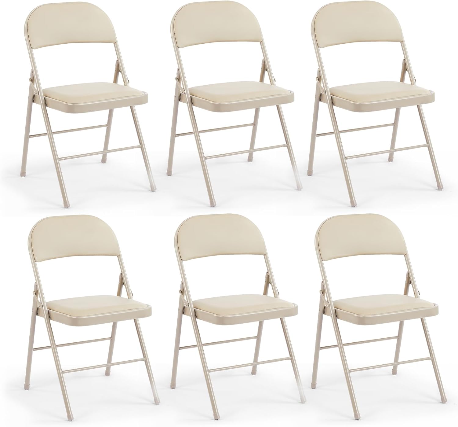 DUMOS 2 Pack Leather Padded Folding Chair, Indoor Outdoor Portable Stackable Commercial Seat wourant