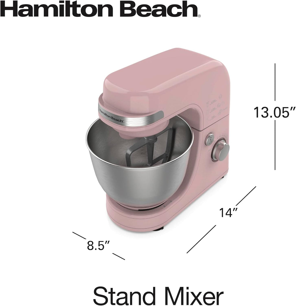 Hamilton Beach Electric Stand Mixer, 4 Quarts, Dough Hook, Flat Beater Attachments, Splash Guard 7 Speeds with Whisk, Black wourant