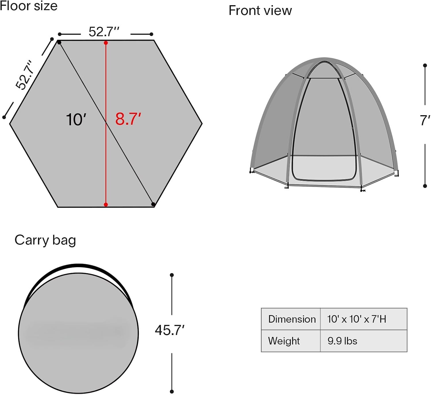 Alvantor Screen House Gazebo, 6-10-15 Person Pop Up Igloo Screened Canopy Tent with Mosquito Netting Sides, Instant UV Resistant Sun Shelter for Garden, Patio, Backyard wourant