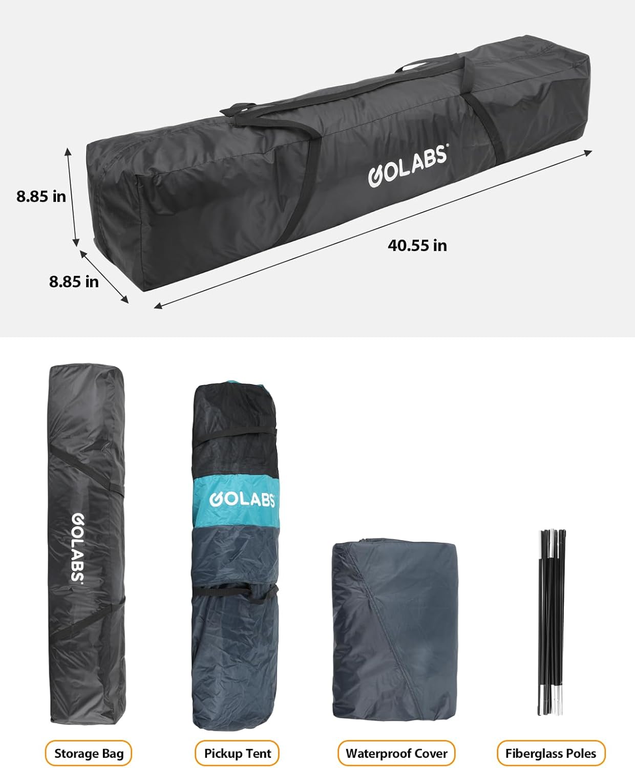 Golabs Truck Bed Tent for 5.5-6.5 Ft Bed, 5-Minute Easy Setup by Pre-Assembled Design, Waterproof PU2000mm, 2-Person Portable with Extra Rainfly Cover for Camping & Outdoor, Includes Storage Bag wourant