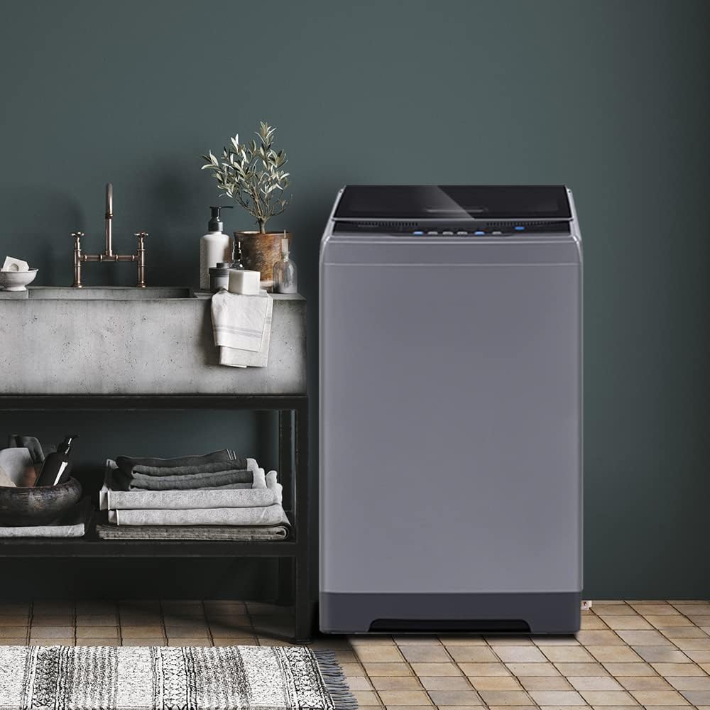 Comfee Portable Washing Machine, 0.9 cu.ft Compact Washer With LED Display, 5 Wash Cycles, 2 Built-in Rollers, Space Saving Full-Automatic Washer wourant