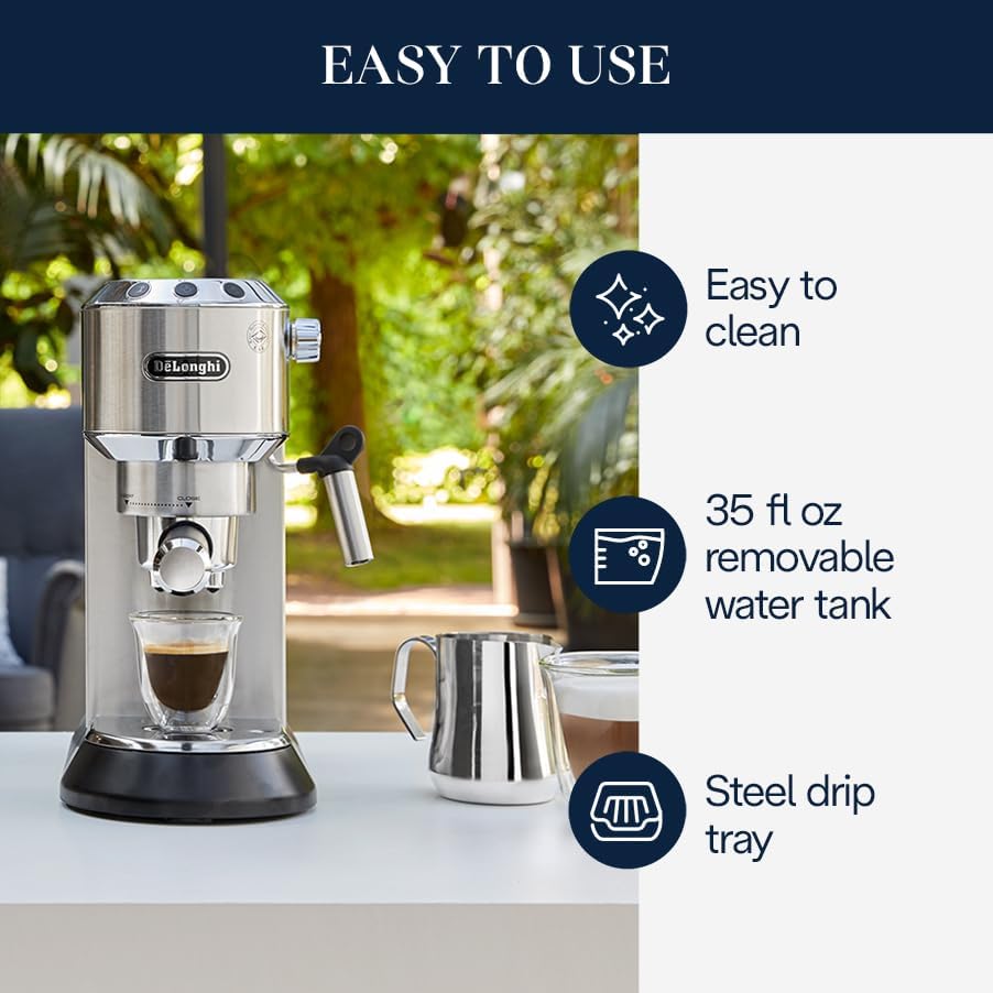 De’Longhi Dedica Espresso Machine with Manual Milk Frother wourant