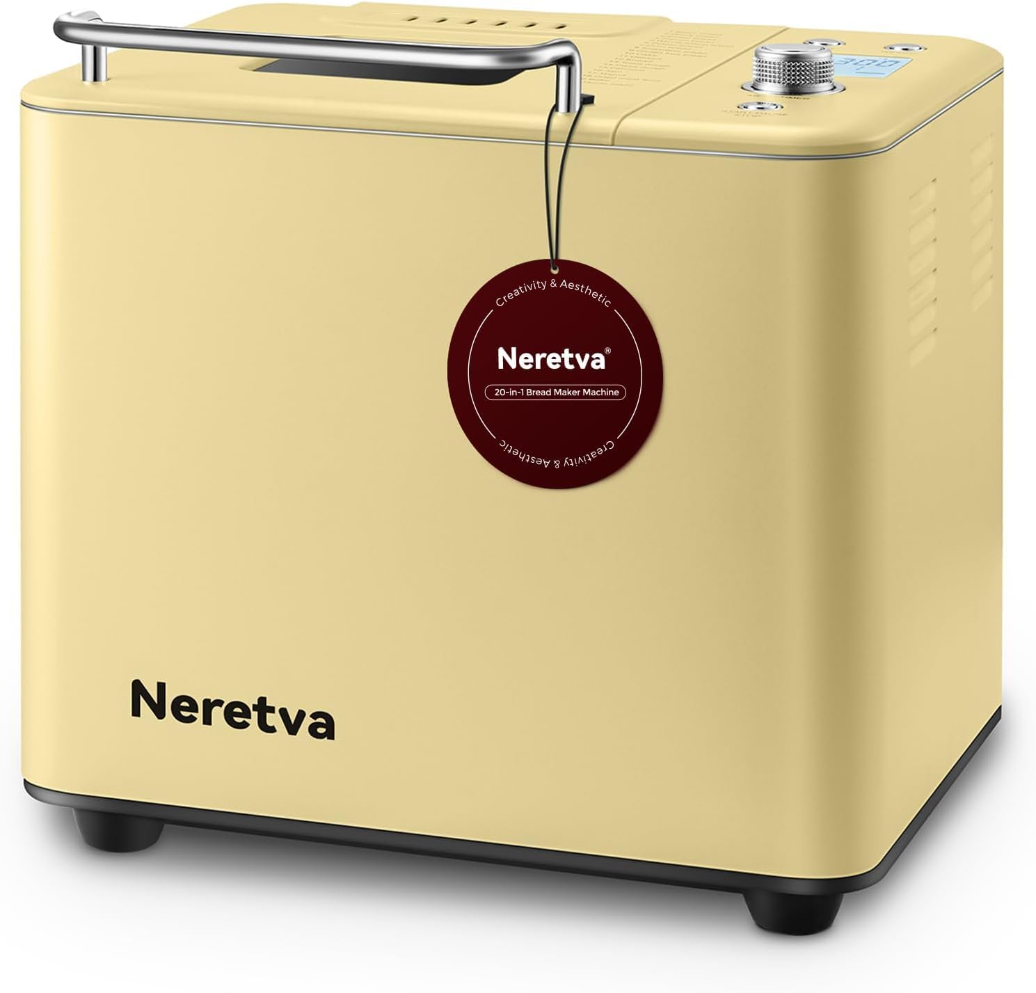 Neretva Bread Maker, 20-in-1 2LB Bread Maker Dual Heater Bread Maker Automatic with Non-Stick Ceramic Pan wourant