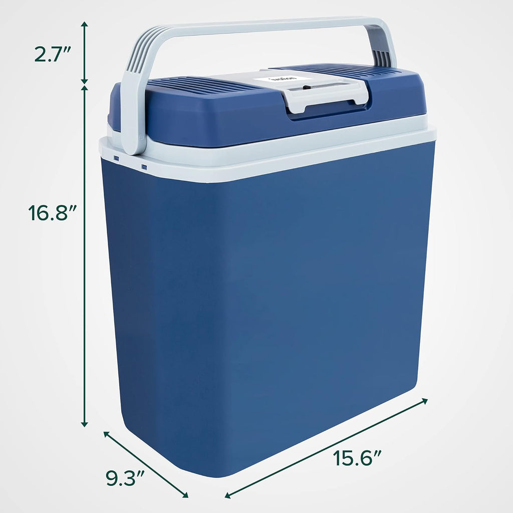 Electric Cooler & Warmer with Handle | 24 L Portable Thermoelectric Fridge for Vehicles & Trucks| 110V AC Home Power Cord & 12V Car Adapter for Camping wourant