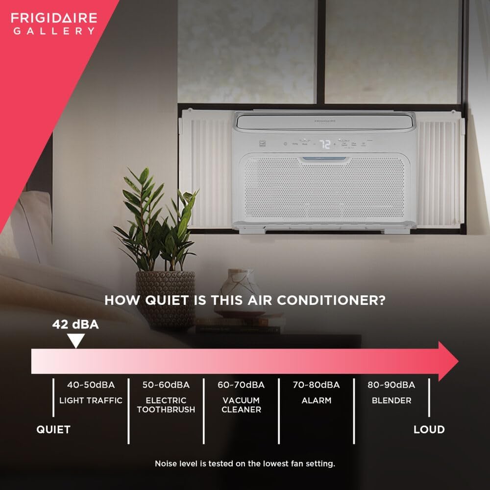Frigidaire GHWQ103WC1 Inverter Quiet Temp Room Air Conditioner, 10,000 BTU with Wi-Fi Connected, Works with Alexa, Energy Star Certified, Easy-to-Clean Washable Filter, in White wourant