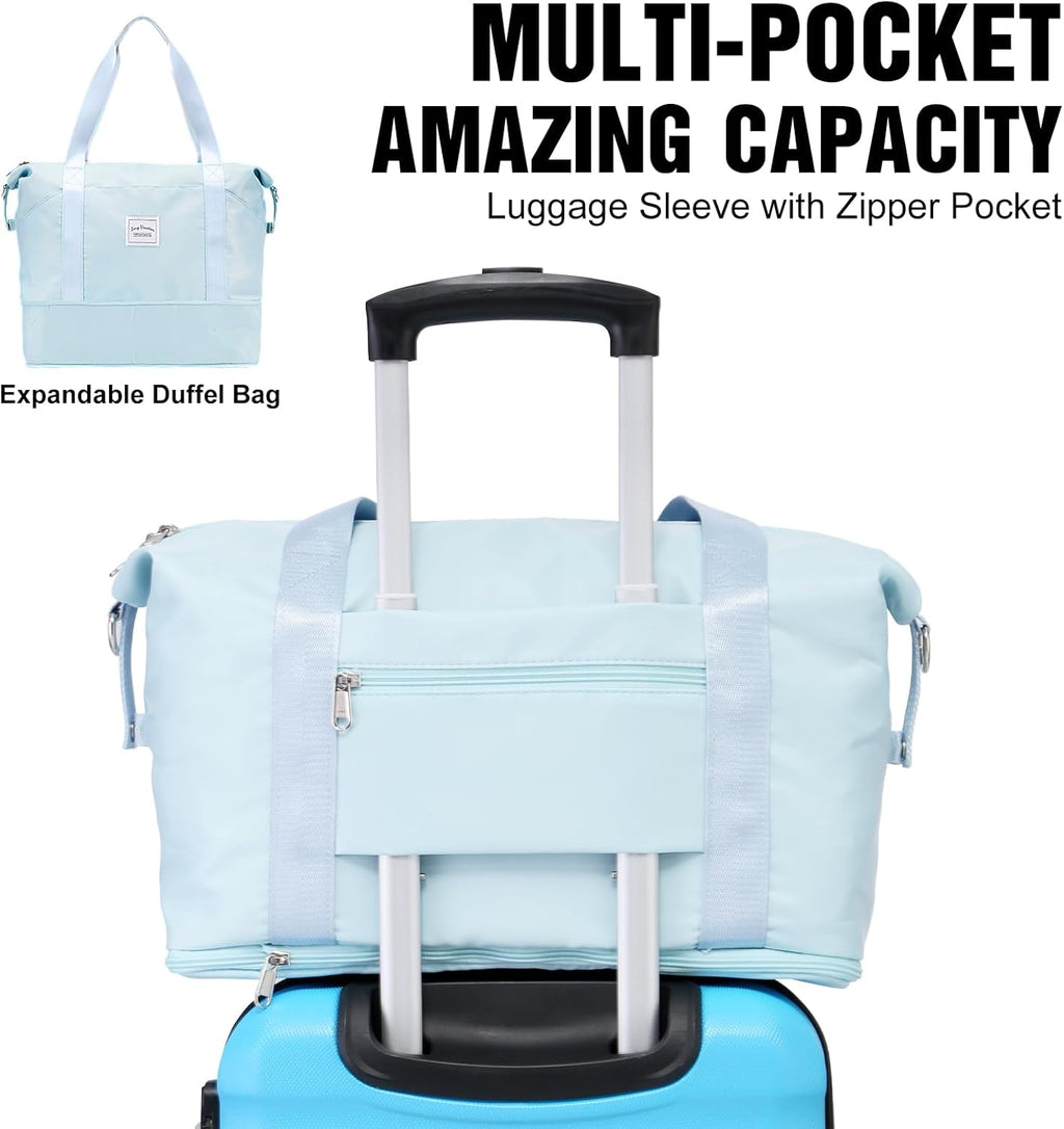 LONG VACATION 6 Piece Luggage Set Carry on Suitcase with ABS+PC hardshell, Spinner Wheels & YKK Zipper TSA Lock wourant