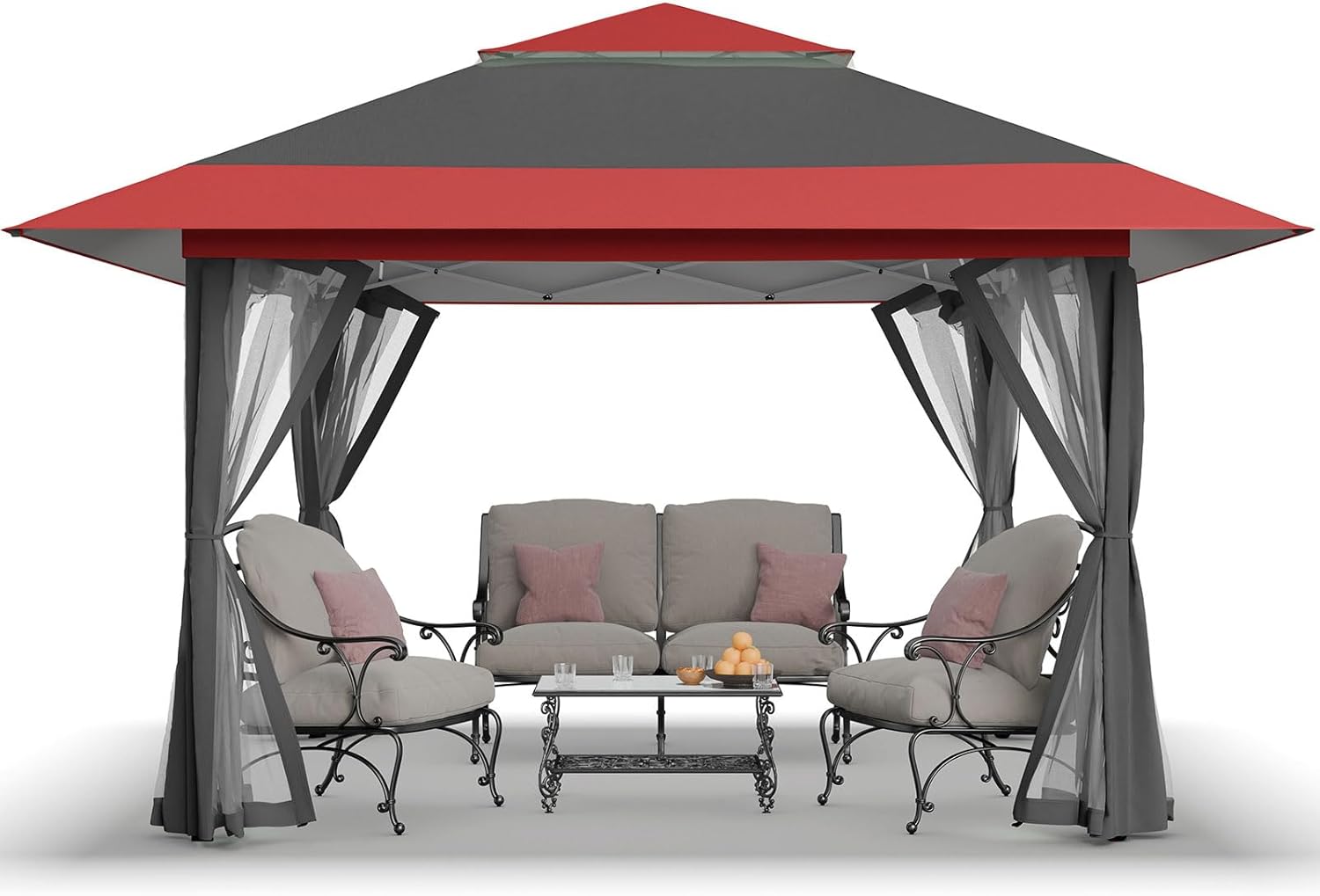 CROWN SHADES 13x13 Pop Up Gazebo, Canopy Tent, Gazebos on Clearance - Outdoor Gazebo for Backyard & Patio Furniture - Carpa Pop Up Tent with Wheeled STO-N-Go Cover Bag (White) wourant