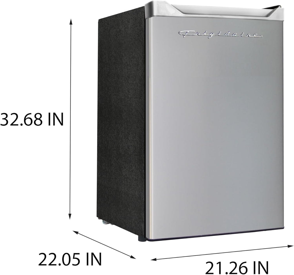Frigidaire Upright Freezer, 6.5 cu. ft., Deep Freeze, Vinyl Coated Metal with Wire Shelving, Compact for Kitchen, RV, Dorm, Cabin, and Trailer, Platinum Design Series, Silver - 21D x 23W x 56H wourant