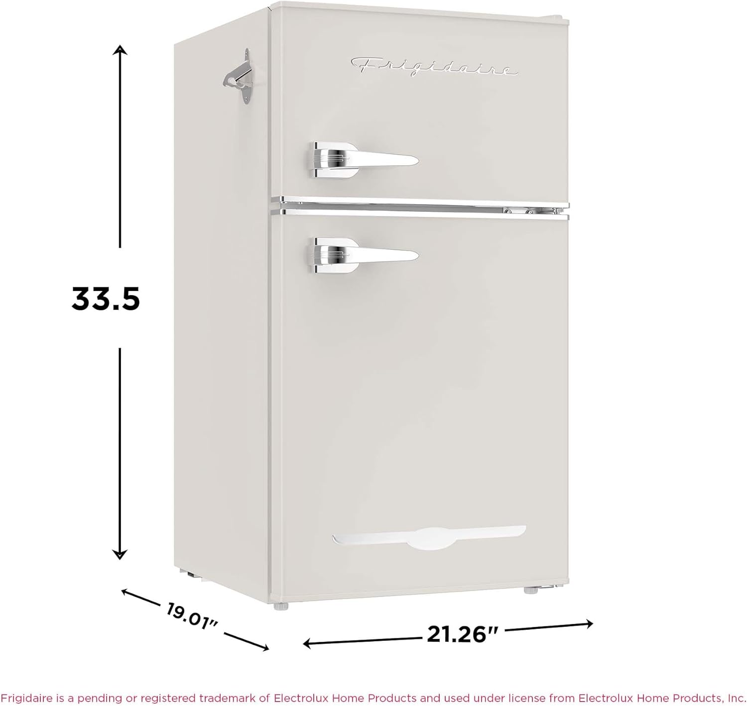 Frigidaire Retro Mini Fridge with Freezer Side Bottle Opener-Small 2 Door Refrigerator Office Bar wourant