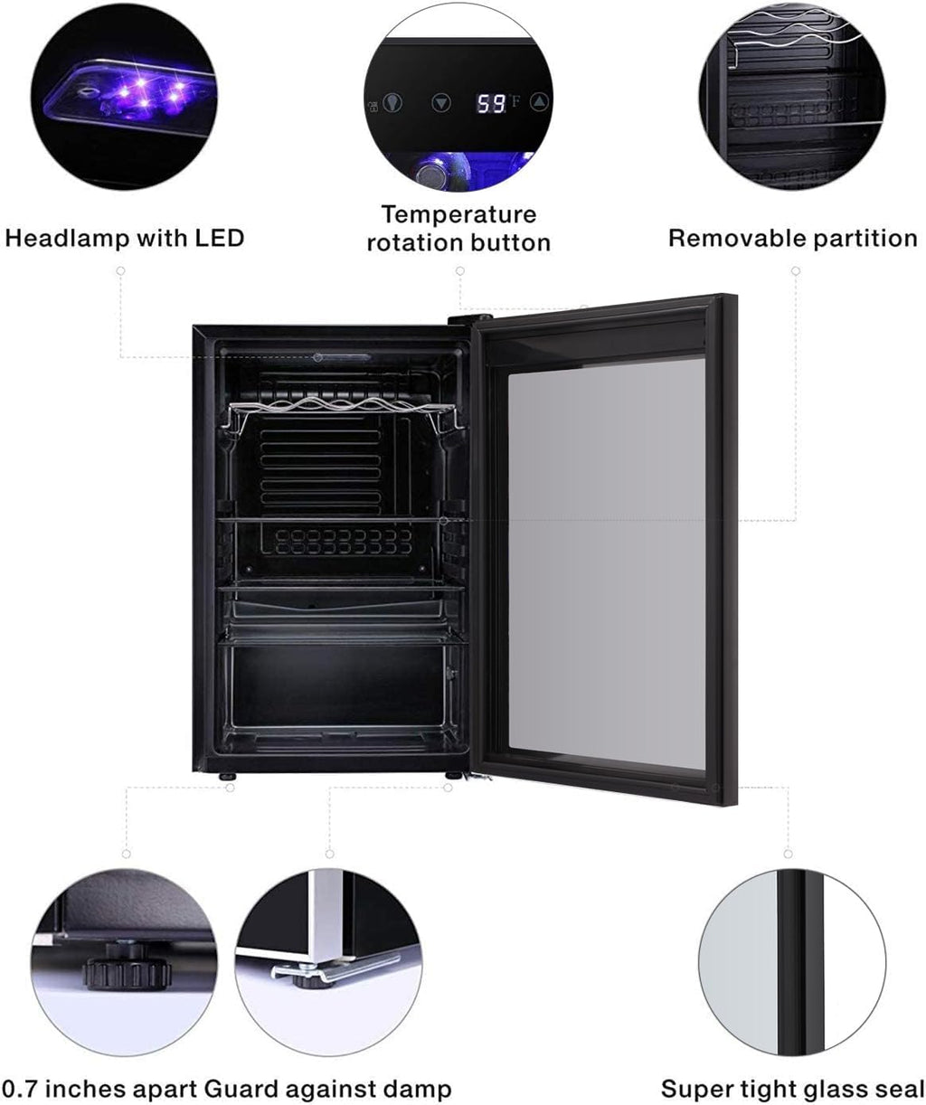 Antarctic Star 26 Bottle 130 Can Wine Cooler Cabinet Beverage Refrigerator Mini Wine Cellar wourant