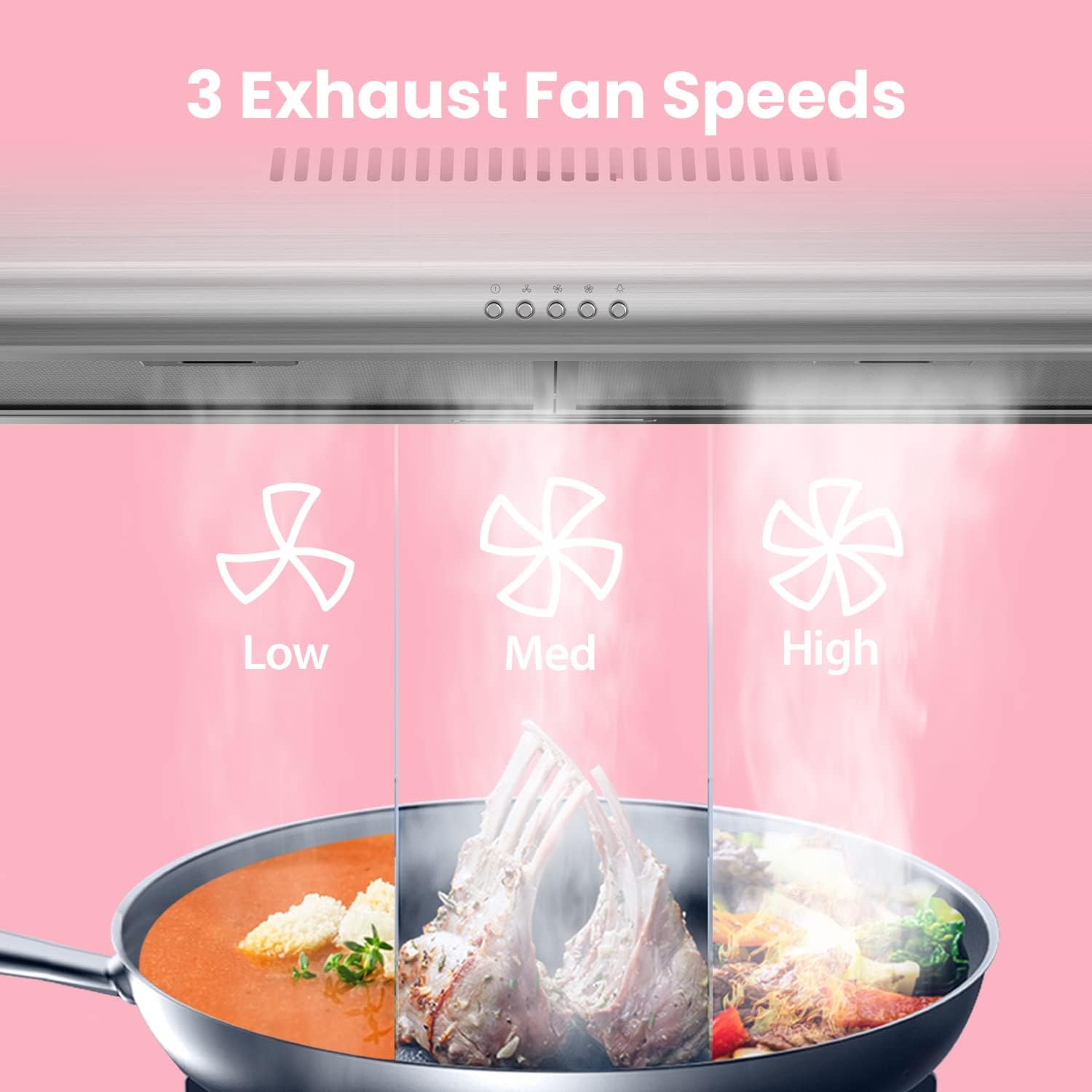 Comfee 30" Under Cabinet Ducted/Ductless Convertible Slim Vent Durable Stainless Steel Kitchen Reusable Filter wourant