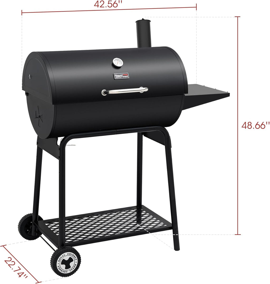 Royal Gourmet CC1830 30 Inch Barrel Charcoal Grill with Warming Rack Outdoor BBQ Grill wourant