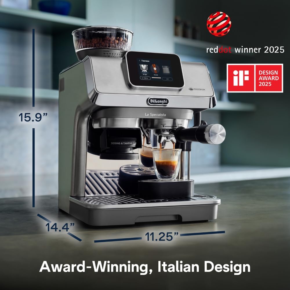 De'Longhi La Specialista Touch Espresso Machine with Grinder & Milk Frother ?Cold Brew & Iced Coffee Maker, Burr Grinder, 10 Drink Presets, Compact Bean to Cup, Award-Winning Italian Design woonhhop