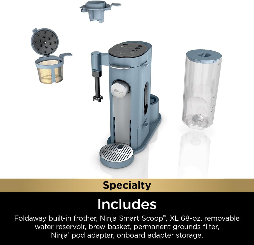 Ninja Pods & Grounds Single-Serve Coffee Maker, K-Cup Pod Compatible, Brews Grounds, Compact Design, 56-oz. Reservoir, 6-oz. Cup to 24-oz. Travel Mug Brew Sizes, Iced Coffee Maker, Stone, PB041ST wourant