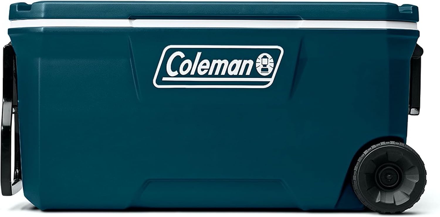 Coleman Classic Series Insulated Portable Wheeled Cooler, Leak-Resistant Outdoor Hard Cooler Keeps Ice up to 5 Days, 100-Quart wourant