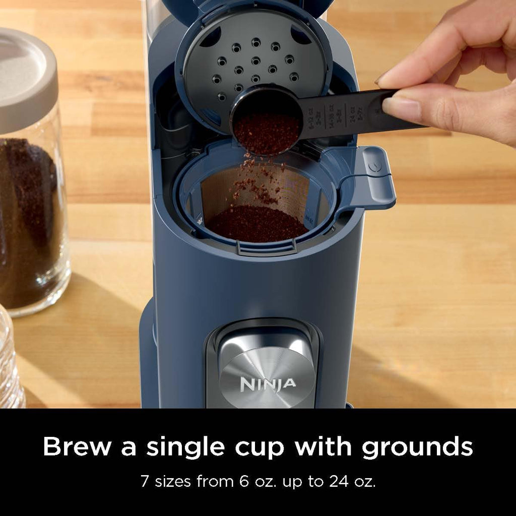 Ninja Pods & Grounds Single-Serve Coffee Maker, K-Cup Pod Compatible, Brews Grounds, Compact Design, 56-oz. Reservoir, 6-oz. Cup to 24-oz. Travel Mug Brew Sizes, Iced Coffee Maker, Stone, PB041ST wourant