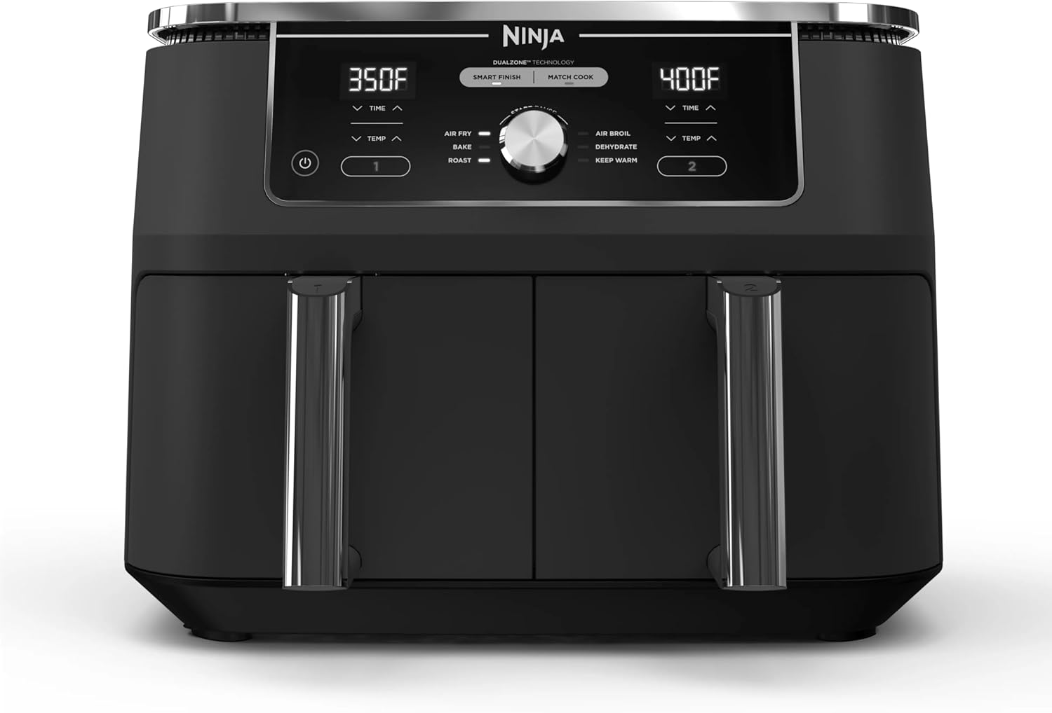 Ninja Foodi 10QT 6-in-1 DualZone Smart XL Air Fryer, 2 Independent 5QT Baskets, Smart Cook Thermometer, Match Cook, Smart Finish, Air Fry, Roast, Bake, Dehydrate, Reheat, Grey, DZ550 wourant