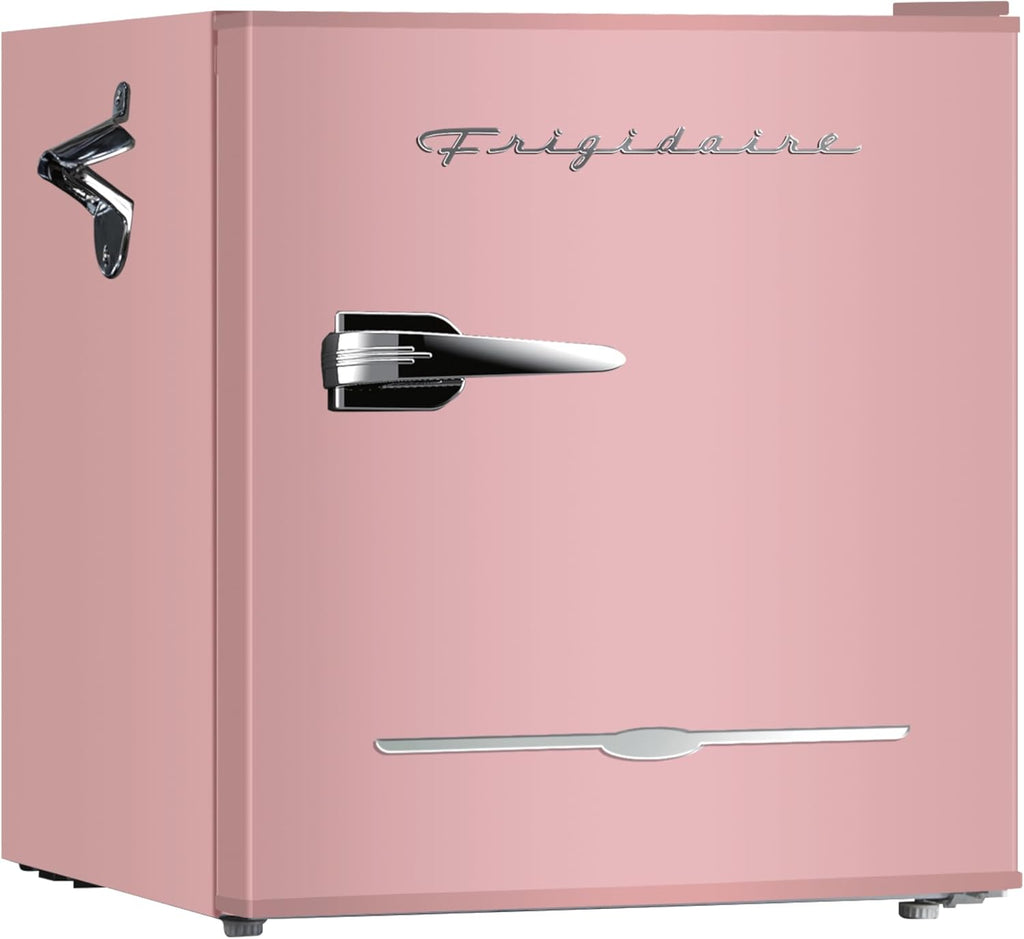 Frigidaire EFR176 Retro Compact Fridge with Chiller Mini Refrigerator with Built-in Bottle Opener for Office, Bedroom, Dorm Room or Cabin, 1.6 cu ft 16" D x 18" W x 18.5" H, Moonlight wourant