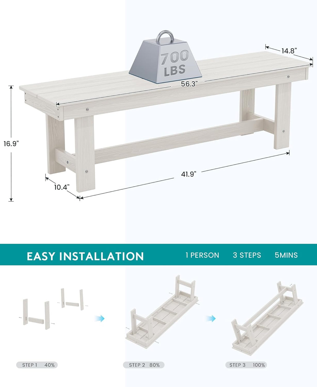 Outdoor HDPE Dining Table Set, 7-Piece Outdoor Dining Table Sets with Umbrella Hole Cut-Out Table and 6 Chairs wourant