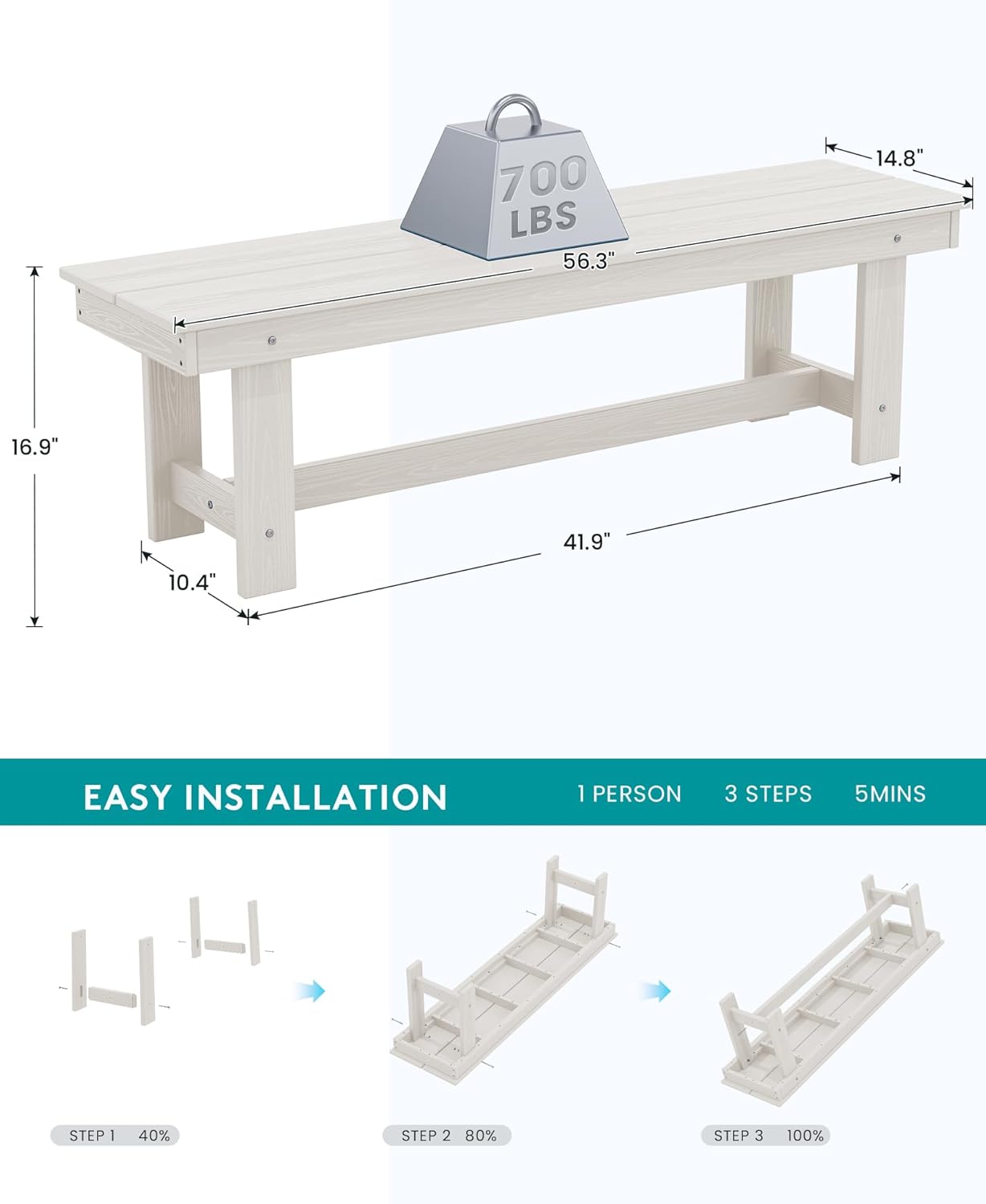 Outdoor HDPE Dining Table Set, 7-Piece Outdoor Dining Table Sets with Umbrella Hole Cut-Out Table and 6 Chairs wourant