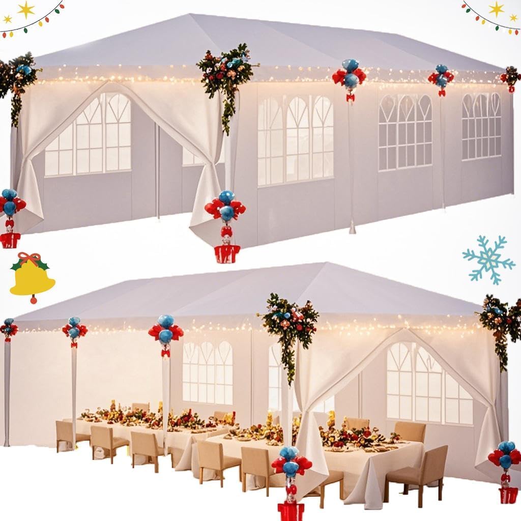 HOTEEL 10x30FT Party Tent with 8 Removable Sidewalls for Parties, Carpas para Fiestas wourant