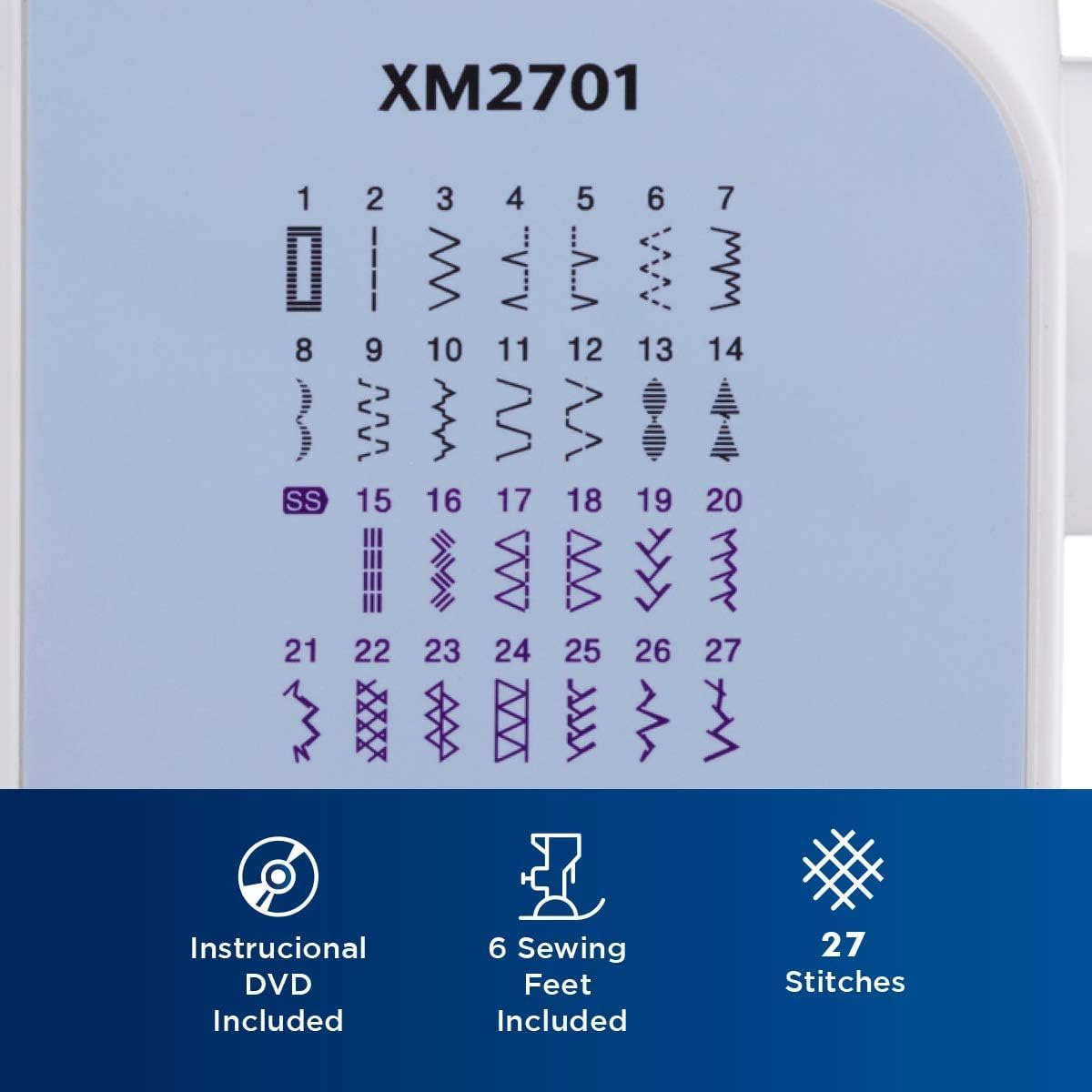 Brother XM2701 Sewing Machine, Lightweight, Full Featured, 27 Stitches, 6 Included Feet wourant