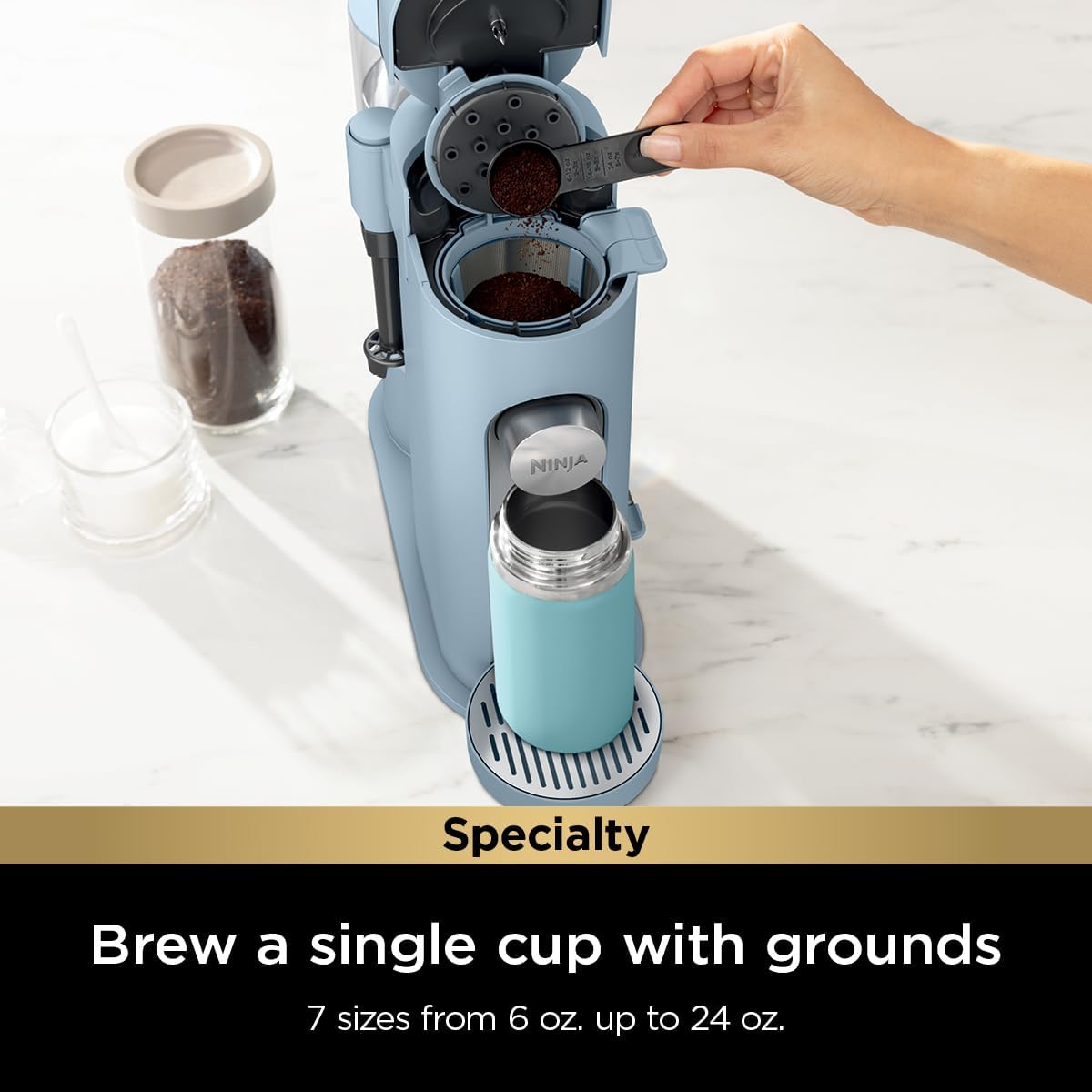 Ninja Pod & Grounds Single-Serve Coffee Maker 56-oz. Reservoir Stone PB051ST wourant