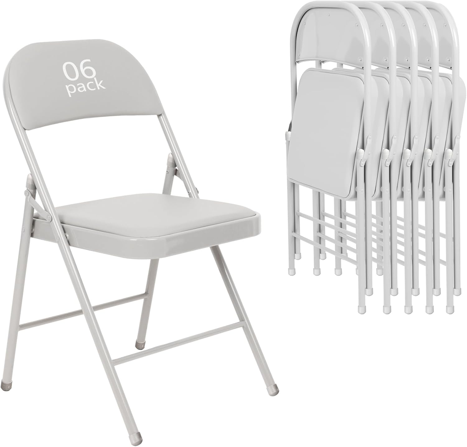 6 Pack Black Folding Chairs with Leather Chairs for Indoor and Outdoor Events Office Wedding Party Upholstered Chairs wourant