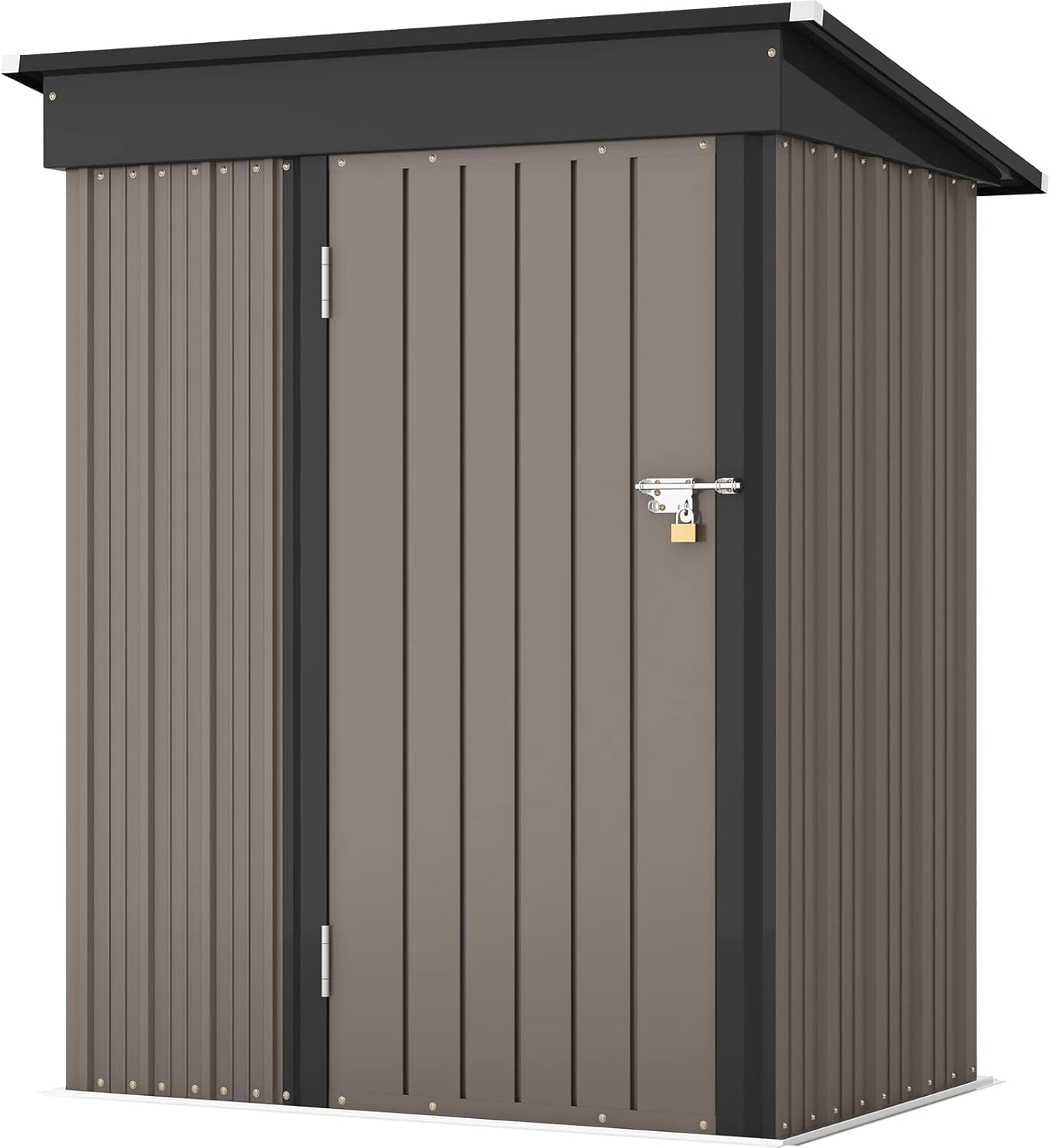 Patiowell 5x3 FT Outdoor Storage Shed Tool Shed with Sloping Roof and Lockable Door Metal Shed wourant