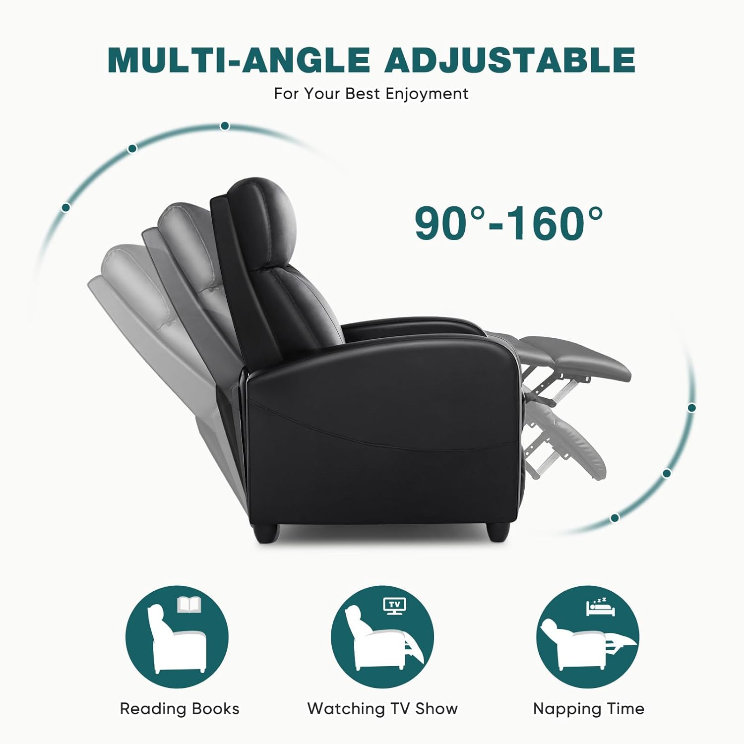 Swivel Rocking Recliner Chair with Extra Large Footrest High Back, Upholstered Glider Nursery Chair for Living Room, Bedroom & Nursery, Comfortable Deep Seat for Relaxation, Grey wourant