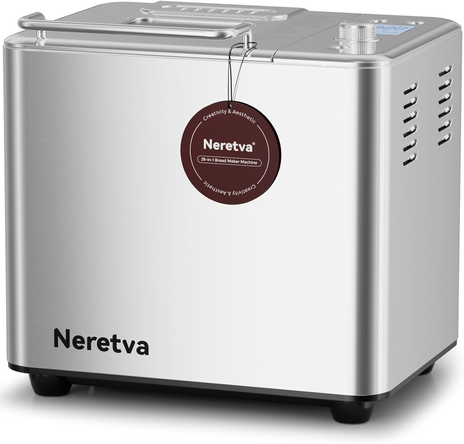 Neretva Bread Maker, 20-in-1 2LB Bread Maker Dual Heater Bread Maker Automatic with Non-Stick Ceramic Pan wourant
