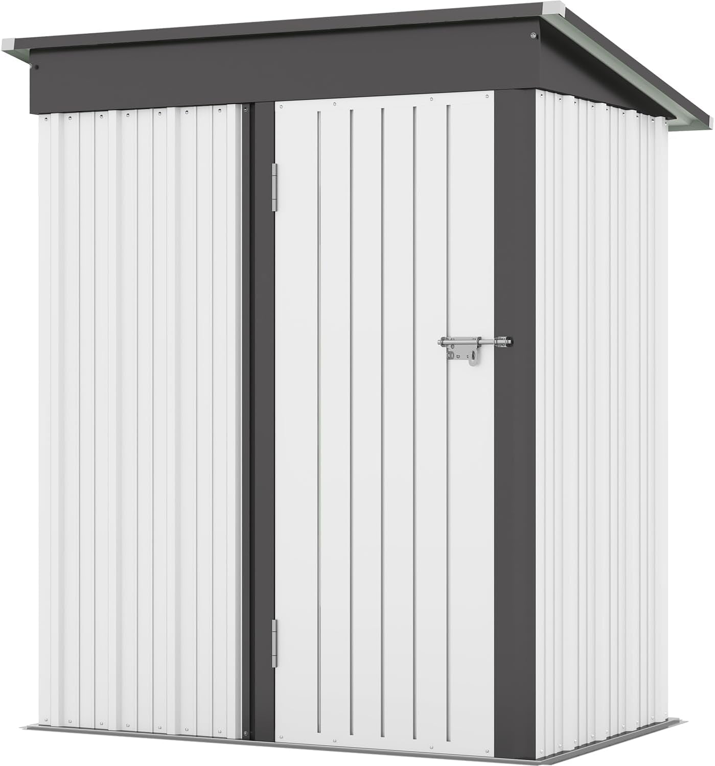 Patiowell 5x3 FT Outdoor Storage Shed Tool Shed with Sloping Roof and Lockable Door Metal Shed wourant