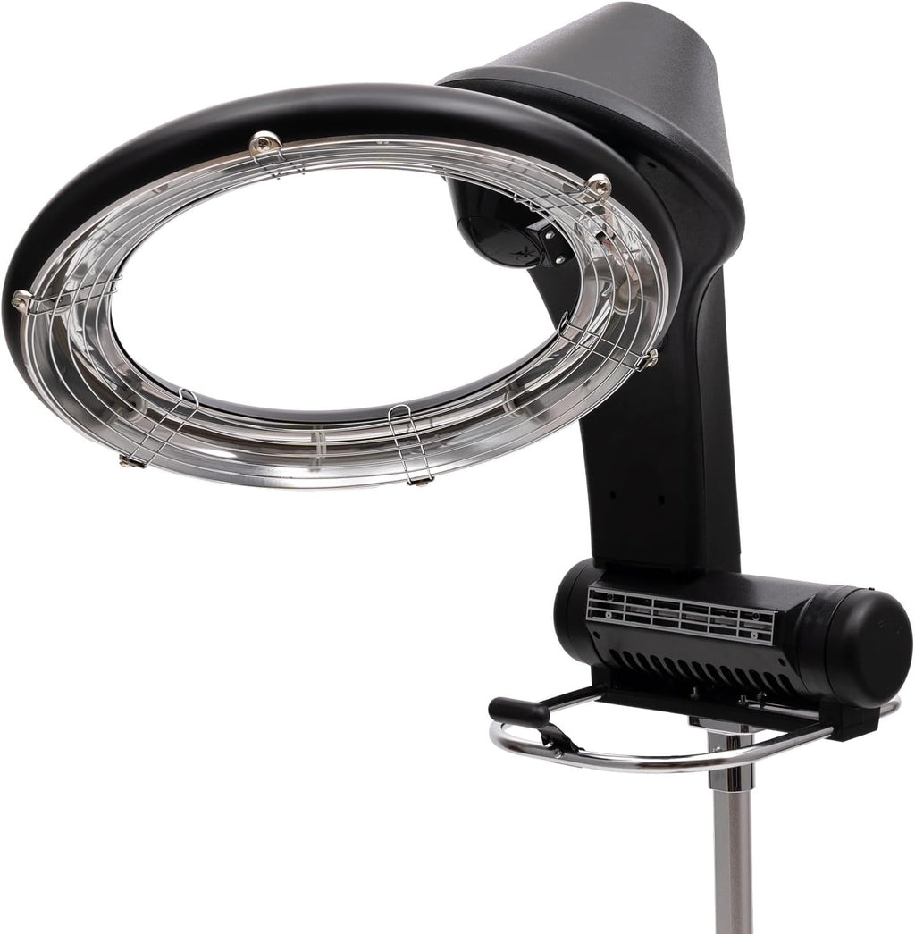 Hair Dryer, 1200W Hair Salon Color Processor Dryer with Infrared Technology, 6 Modes, 360 Efficient Heating, Adjustable Height, Rolling Base for Salon & Home Use, Quiet Care, Black wourant