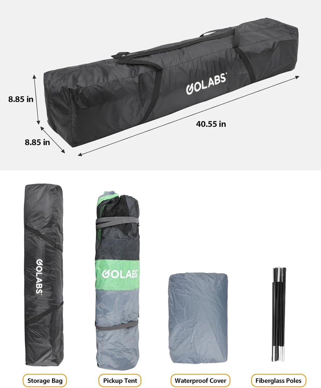 Golabs Truck Bed Tent for 5.5-6.5 Ft Bed, 5-Minute Easy Setup by Pre-Assembled Design, Waterproof PU2000mm, 2-Person Portable with Extra Rainfly Cover for Camping & Outdoor, Includes Storage Bag wourant