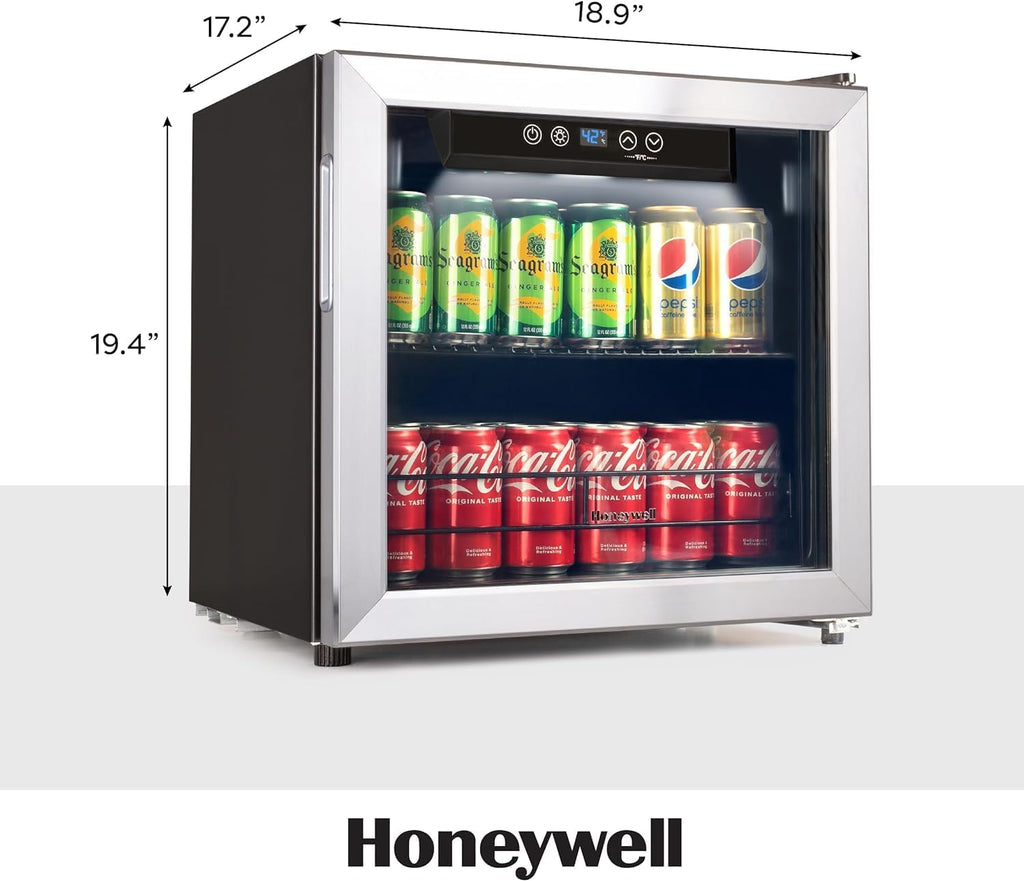Beverage Refrigerator and Cooler, 115 Can Mini Fridge with Glass Door for Soda Beer or Wine for Office or Bar with Adjustable Removable Shelving wourant