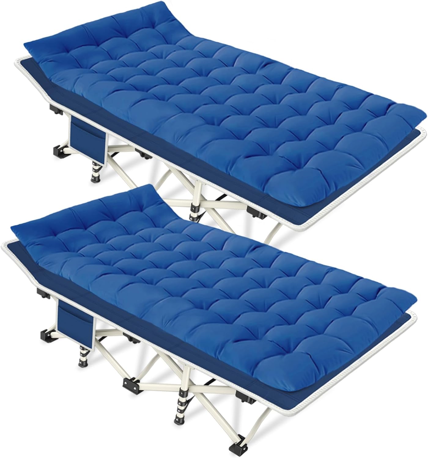 2-pack camping cots with mattresses, comfortable sleeping beds, adult camping cots, 2-person folding beds, heavy-duty sleeping beds wourant