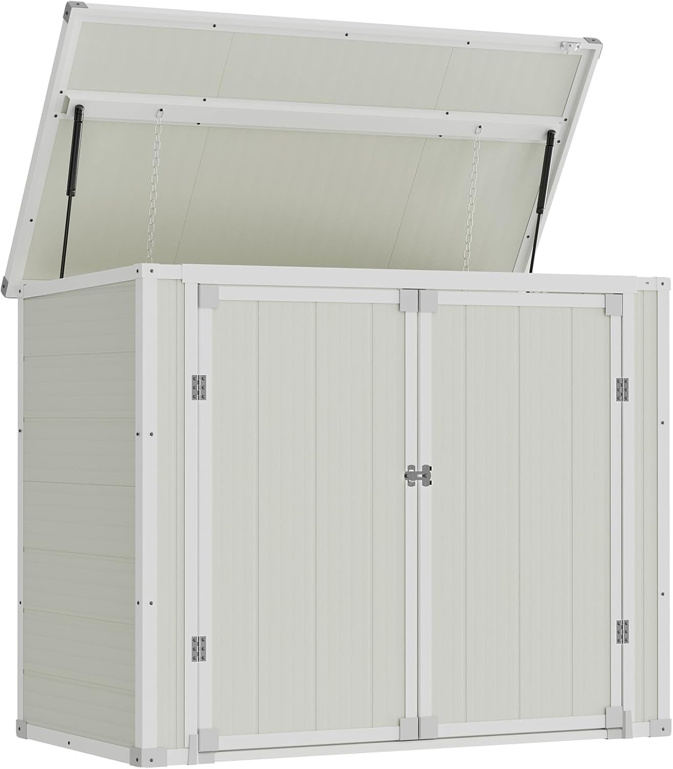 Amopatio 41 Cu Ft Horizontal Outdoor Storage Shed Resin Trash Can Storage Resin Shed wourant