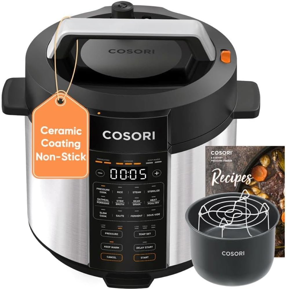 COSORI Pressure Cooker 6QT, Stainless Steel, 9-in-1 Multi Cooker, 12 Safety Features wourant