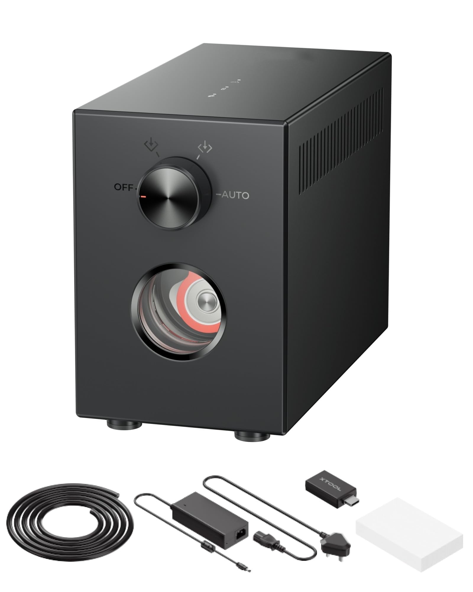 Air-Compress Assist with Upgraded Metal Pistion Pump, 30L/min Air Output for Laser Cutter, Auto Control, HEPA Filter, Cut Cleaner and Faster wourant