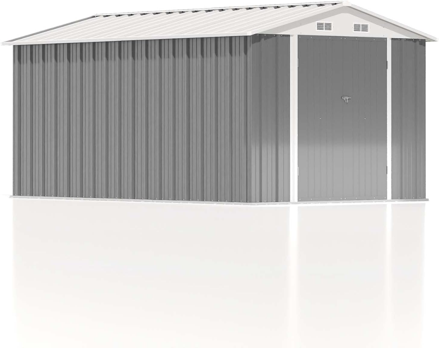 Patiowell 5x3 FT Outdoor Storage Shed Tool Shed with Sloping Roof and Lockable Door Metal Shed wourant