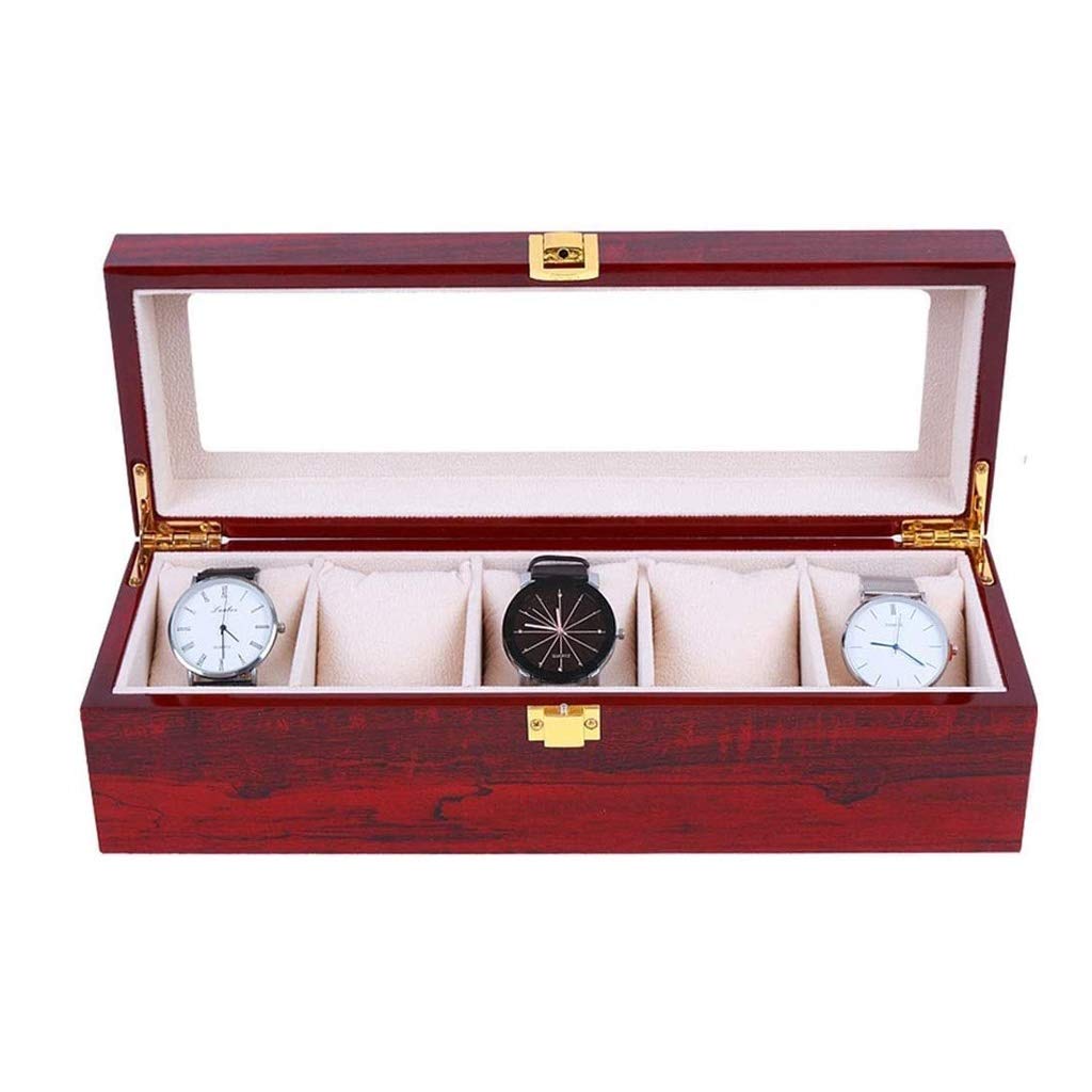 Jewelry Storage Box,Watch Organizer, 6 Slot PU Leather Storage Case, Gifts Birthday Gifts for Men and Women wourant