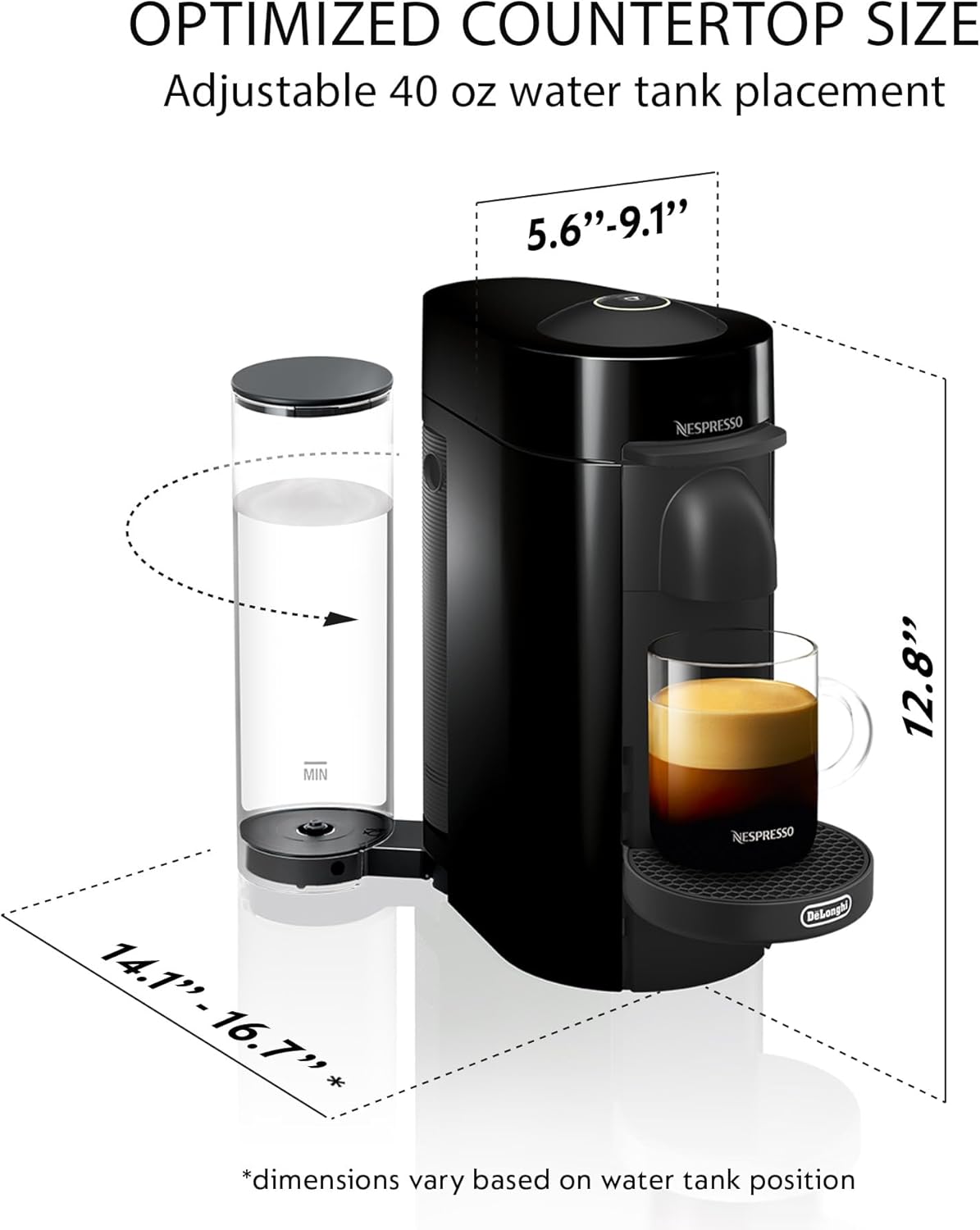 Nespresso Vertuo Plus Coffee and Espresso Maker by De'Longhi, Grey wourant