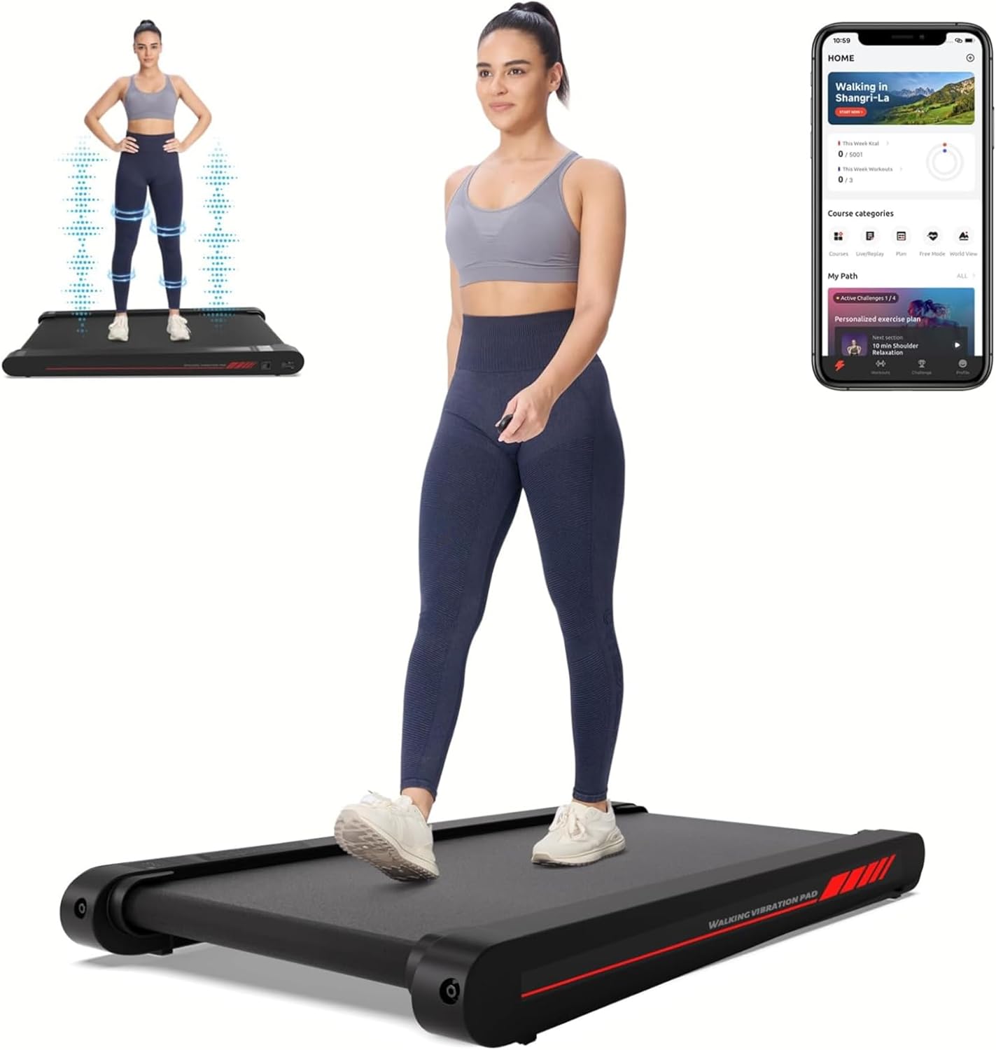Sperax Walking Treadmill Pad with APP 3 in 1 Under Desk Treadmill 400W Low Noise wourant