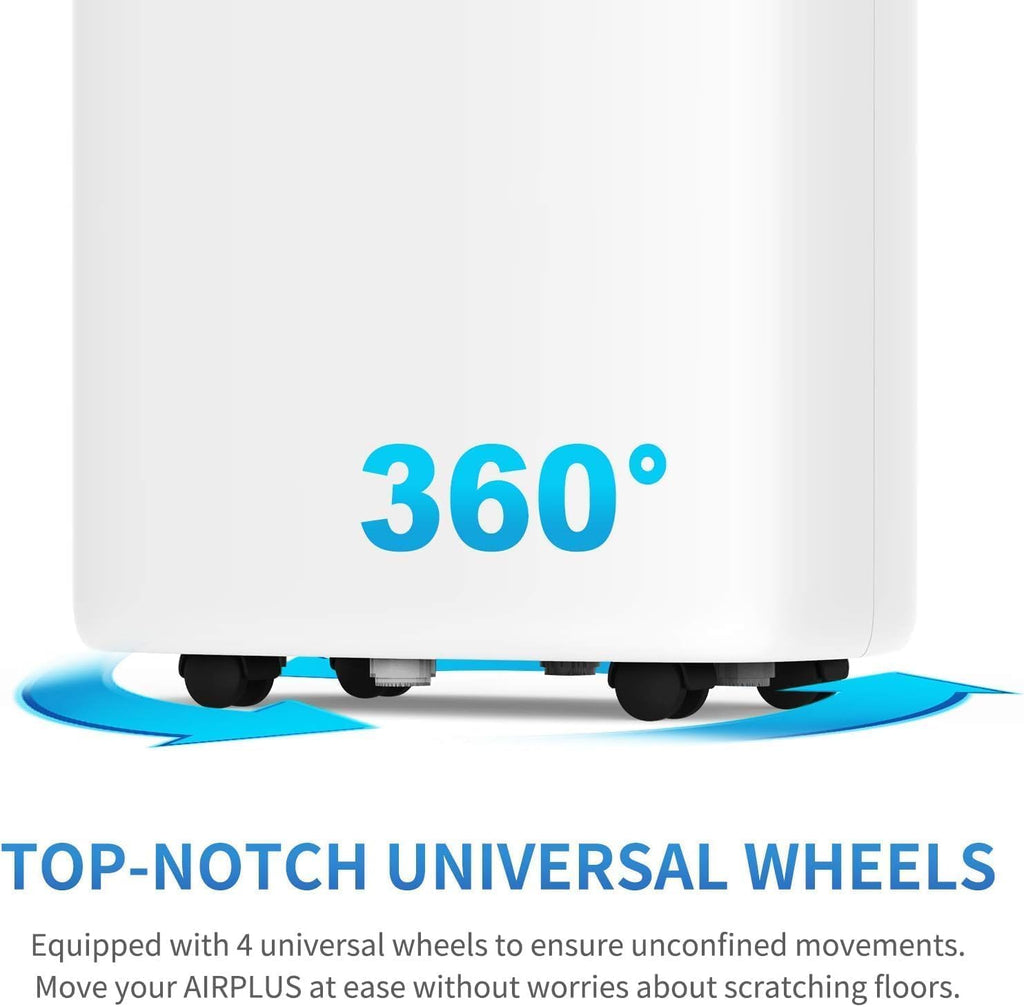 AIRPLUS 1,500 Sq. Ft Dehumidifier for Basement, 30 Pints Powerful Dehumidifier for Home, Large Rooms, Bedrooms, Sufficient Capacity Water Tank with Drain Hose (AP1907) wourant
