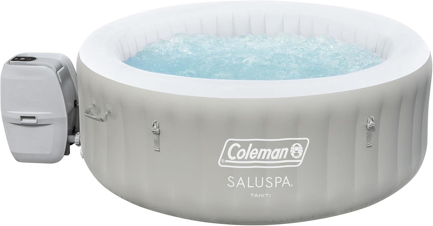 Bestway Palm Springs 4 to 6 Person EnergySense Smart AirJet Plus Inflatable Hot Tub Outdoor Spa with 140 AirJets and Insulated Cover wourant