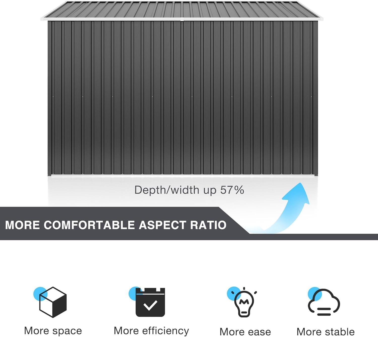 Polar Aurora 8 x 12 FT Outdoor Storage Shed, Metal Garden Shed with Updated Frame Structure, Tool Sheds for Backyard Garden Patio Lawn Black wourant