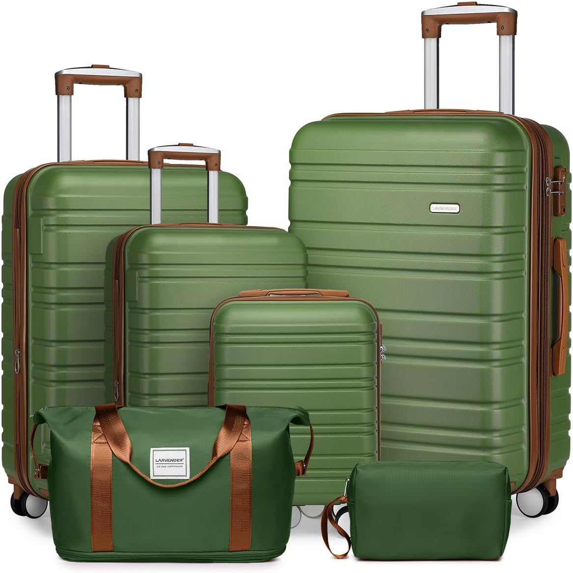 6-piece luggage set, expandable hardshell suitcase set with spinner wheels, lightweight rolling luggage set wourant